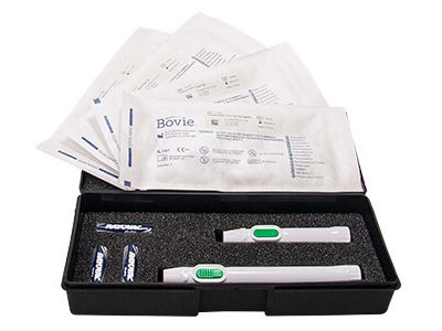 Change-A-Tip deluxe HI-LO cautery kit, includes (1) low-temp handle, (1) high-temp handle, (1) H100 sterile tip, (1) H101 sterile tip, (1) H103 sterile tip, (1) H121 sterile tip, (6)  inAA''batteries and a foam-lined case