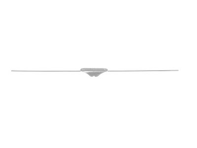 Bowman lacrimal probe, 5 7/8'', double-ended, size #1 and #2 blunt ends, malleable sterling silver, economy pattern recommended for clinics/mission trips only