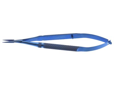 Needle holder, 4'', straight, smooth jaws, round handle, without lock, titanium