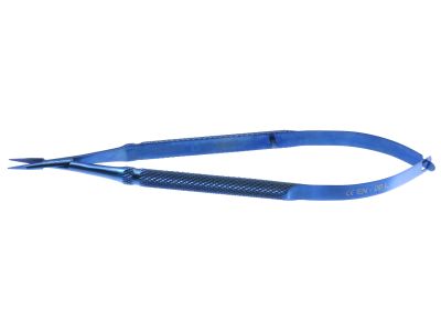 Barraquer needle holder, 4 3/8'', straight, smooth jaws, round handle, without lock, titanium