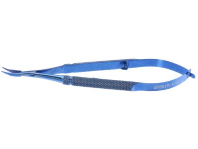 Barraquer needle holder, 4 3/8'', curved, smooth jaws, round handle, with lock, titanium