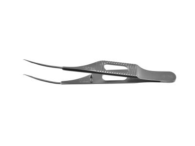 Colibri micro forceps, 3'', extra delicate, 0.12mm 1x2 teeth, 4.0mm tying platform, flat handle