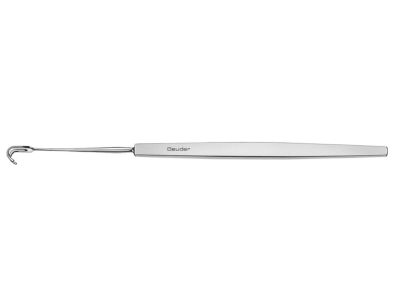Axenfeld lacrimal sac retractor, 5 1/2'', rigid shaft, 2 blunt prongs, 4.0mm wide, flat handle