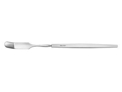 Giessen spatula, 6 5/8'', angled, concave, 9.0mm wide blade, flat handle