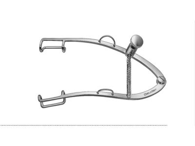 Weiss lid speculum, 3 3/8'', adult size, 17.5mm closed wire blades, nasal approach, screw-type locking mechanism