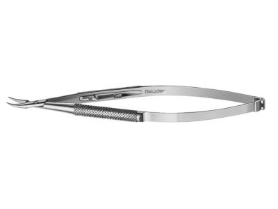 Barraquer needle holder, 4 1/8'', extra delicate, curved, 7.5mm smooth jaws, round handle, with lock
