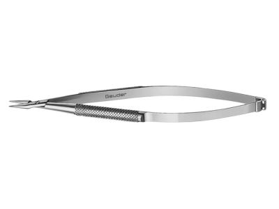 Barraquer needle holder, 4 1/8'', extra delicate, straight, 7.5mm smooth jaws, round handle, with lock