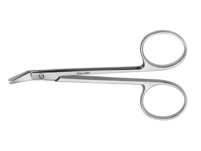 Graefe eye scissors, 3 1/2'', angled blades, blunt tips, ring handle