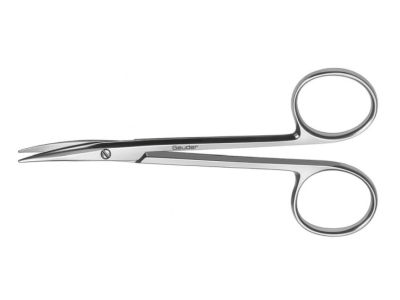 Strabismus scissors, 4 1/4'', straight 28.0mm blades, blunt tips, ring handle