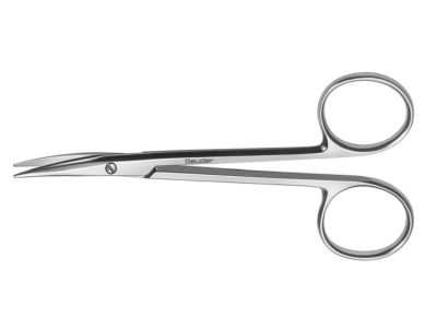 Strabismus scissors, 4 1/4'', curved 28.0mm blades, blunt tips, ring handle