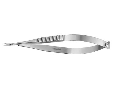 Micro stitch scissors, 4 1/8'', straight 8.0mm blades, sharp tips, flat handle