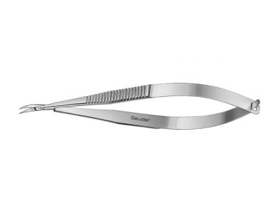 Corneal scissors, 4 1/8'', curved 8.0mm blades, sharp tips, flat handle