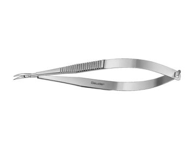 Corneal scissors, 4 1/8'', curved 8.0mm blades, blunt tips, flat handle