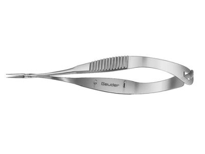 Tuebingen capsulotomy scissors, 3 1/2'', straight 9.0mm blades, sharp tips, flat handle