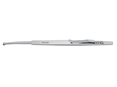 Laqua scleral depressor, 5'', 1.8mm x 3.0mm teardrop shaped tip, flat handle