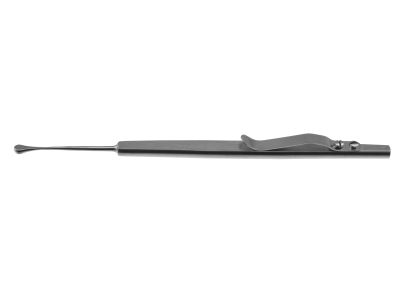 Lucke scleral depressor, 5'', 2.0mm x 3.8mm teardrop shaped tip, flat handle