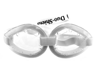 Duo-shield eye shield, clear polycarbonate, vented, with comfortable foam lining, box of 25