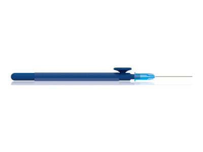 Charles flute handpiece set includes: 23 gauge x 1 1/4'' aspiration cannula, round handle, packaged individually sterile, disposable, box of 5