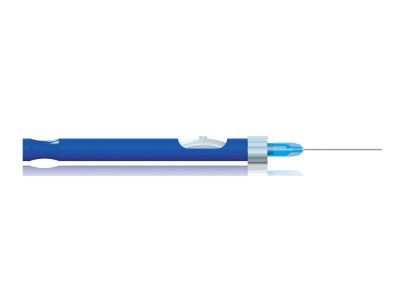 Backflush handpiece set includes: 23 gauge x 1 1/4'' aspiration cannula, passive aspiration handpiece, finger control, round handle, packaged individually sterile, disposable, box of 5