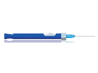Backflush handpiece set includes: 25 gauge x 1 1/4'' aspiration cannula, passive aspiration handpiece, finger control, round handle, packaged individually sterile, disposable, box of 5