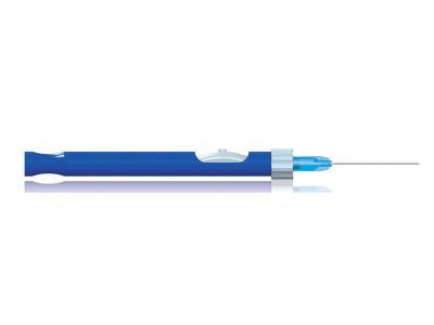 Backflush handpiece set includes: 20 gauge x 1 1/4'' soft tip cannula, passive aspiration handpiece, finger control, round handle, packaged individually sterile, disposable, box of 5