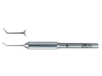 Ramelet phlebectomy hook, 4'',size #1, fine sharp hook, left handed, round handle