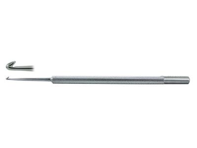 Crochet phlebectomy hook, 6'',size #0, 2.75mm blunt rounded tip, round handle