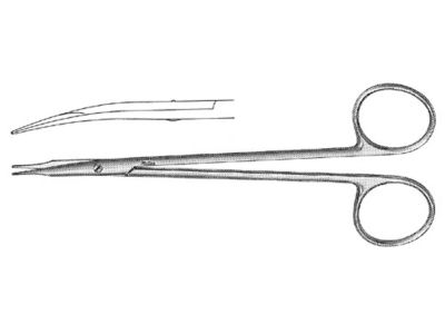 Stevens tenotomy scissors, 6 1/4'',curved blades, blunt tips, ring handle
