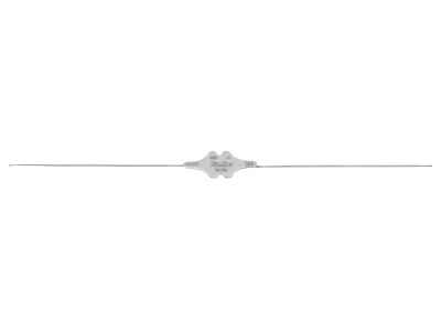 Williams lacrimal probe, 5 5/8'',double-ended, size #4/0 and #3/0 olive-tip ends, malleable, sterling silver