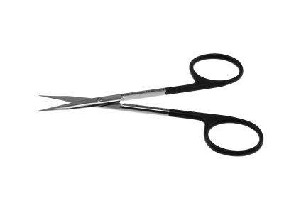 Stevens tenotomy scissors, 4 1/2'',straight Superior-Cut blades, micro serrated lower blade, sharp tips, black ring handle