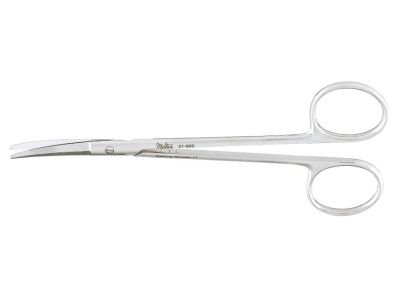 Fomon scissors, 5'',slightly curved blades, semi-sharp edges, blunt tips, ring handle