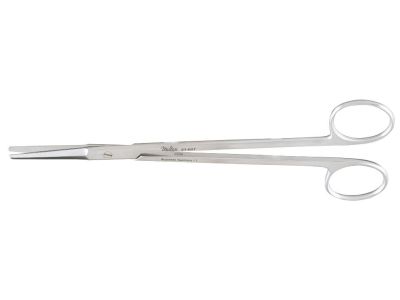 Gorney facelift (Rhytidectomy) scissors, 7 3/4'', straight beveled blades, semi-sharp edges, micro serrated lower blade, blunt tips, ring handle