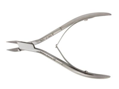 Nail nipper forceps, 5'', extra narrow, straight edge, double spring