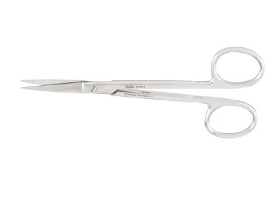 Plastic surgery scissors, 4 3/4'',straight blades, micro serrated lower blade, sharp tips, ring handle
