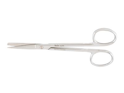 Plastic surgery scissors, 4 3/4'',straight blades, micro serrated lower blade, sharp/blunt tips, ring handle