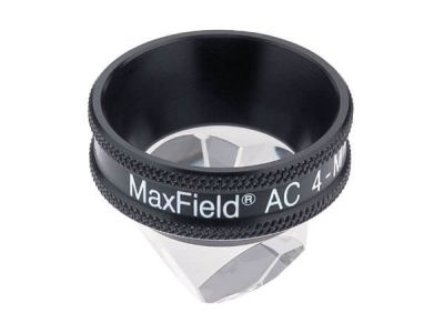 Ocular® Maxfield® AC four mirror gonio diagnostic lens, 90º+ static gonio FOV, 0.61x image mag., 8.5mm contact diameter, 28.0mm lens height, 31.5mm ring diameter, for high-resolution viewing the anterior chamber angle, autoclavable