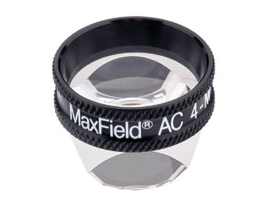 Ocular® Maxfield® AC four mirror gonio diagnostic lens, 90º+ static gonio FOV, 0.61x image mag., 8.5mm contact diameter, 22.0mm lens height, 24.5mm ring diameter, for high-resolution viewing the anterior chamber angle, autoclavable