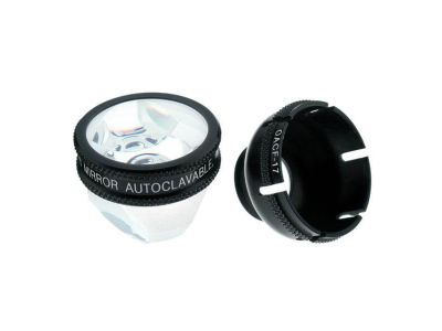 Ocular® Three mirror unversal style diagnostic lens with flange, 150º static gonio FOV, 0.61x image mag., 17.0mm contact diameter, 27.5mm lens height, autoclavable