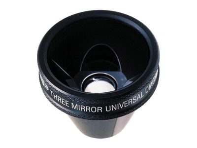 Ocular® Three mirror unversal small diagnostic lens, 140º static gonio FOV, 0.93x image mag., 18.0mm contact diameter, 24.2mm lens height