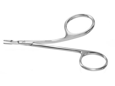 Foster scissors/needle holder, 4 1/4'',straight blades, smooth jaws, blunt tips, off-set ring handle