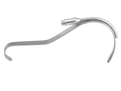 Deaver retractor, 8''long x 1/2''wide blade, flat handle, with fiberoptics
