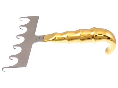 Yancoskie abdominoplasty retractor, 7 1/2'',6 sharp offset prongs, 150mm wide, grip handle