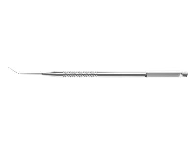 Kuglen iris hook & lens manipulator, 4 3/4'', angled shaft, round handle, packaged individually, sterile, disposable, box of 6
