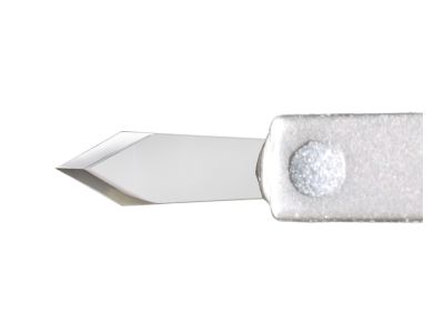 Mastel EconoLance diamond knife, straight, 1.00mm wide blade, safety beveled sides, president fixed handle