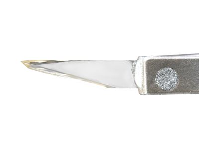 Mastel Stegmann Katana paracentesis diamond knife, straight, 1.00mm wide blade, president fixed handle