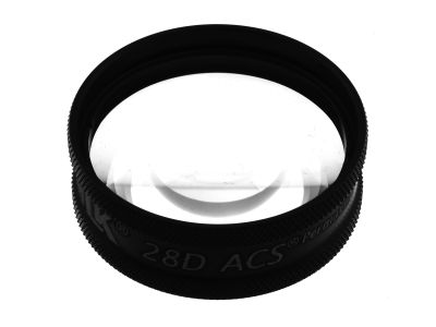 Volk 28D ACS lens, 53º/69º FOV, 2.27x image mag., 0.44x laser spot, 33.0mm contact diameter, autoclavable