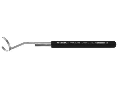 Volk® vitreolens handle, for hold and stabilization of lenses during vitreoretinal surgery, malleable shaft, long handle, used with Mini Quad XL and Super Macula lenses