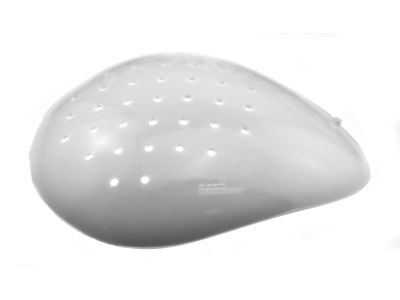White eye shield, polycarbonate, pinhole design, deep shell, universal, with softabs, box of 50