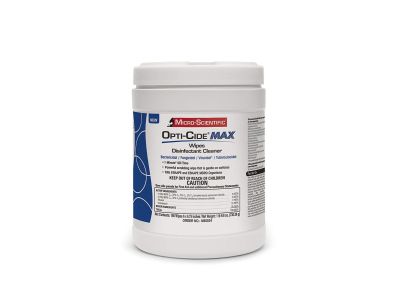 Opti-Cide® MAX surface wipes, 65 (9'' x 12'') wipes per canister, case of 12 canisters