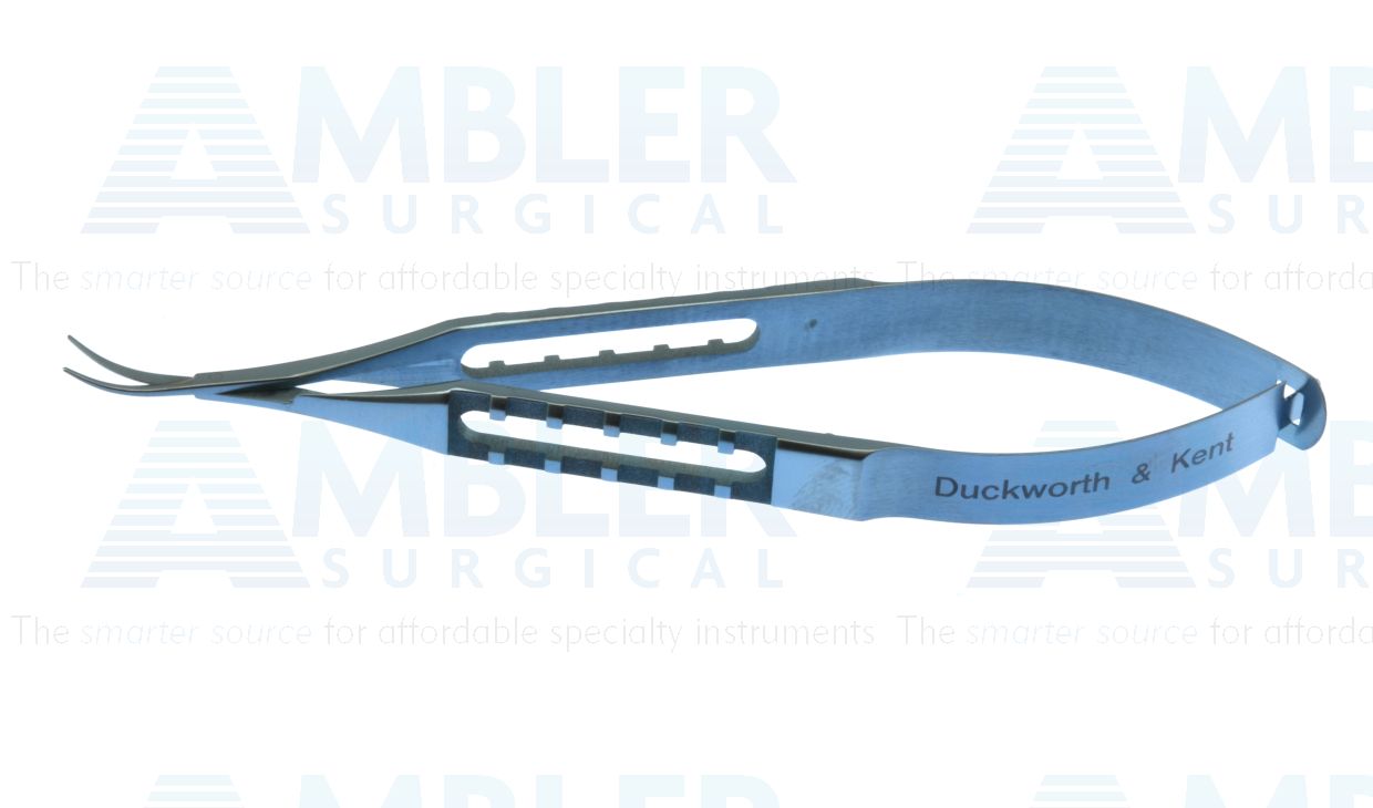 D&K capsule scissors, 3 3/4'',curved blades, blunt tips, flat handle, titanium